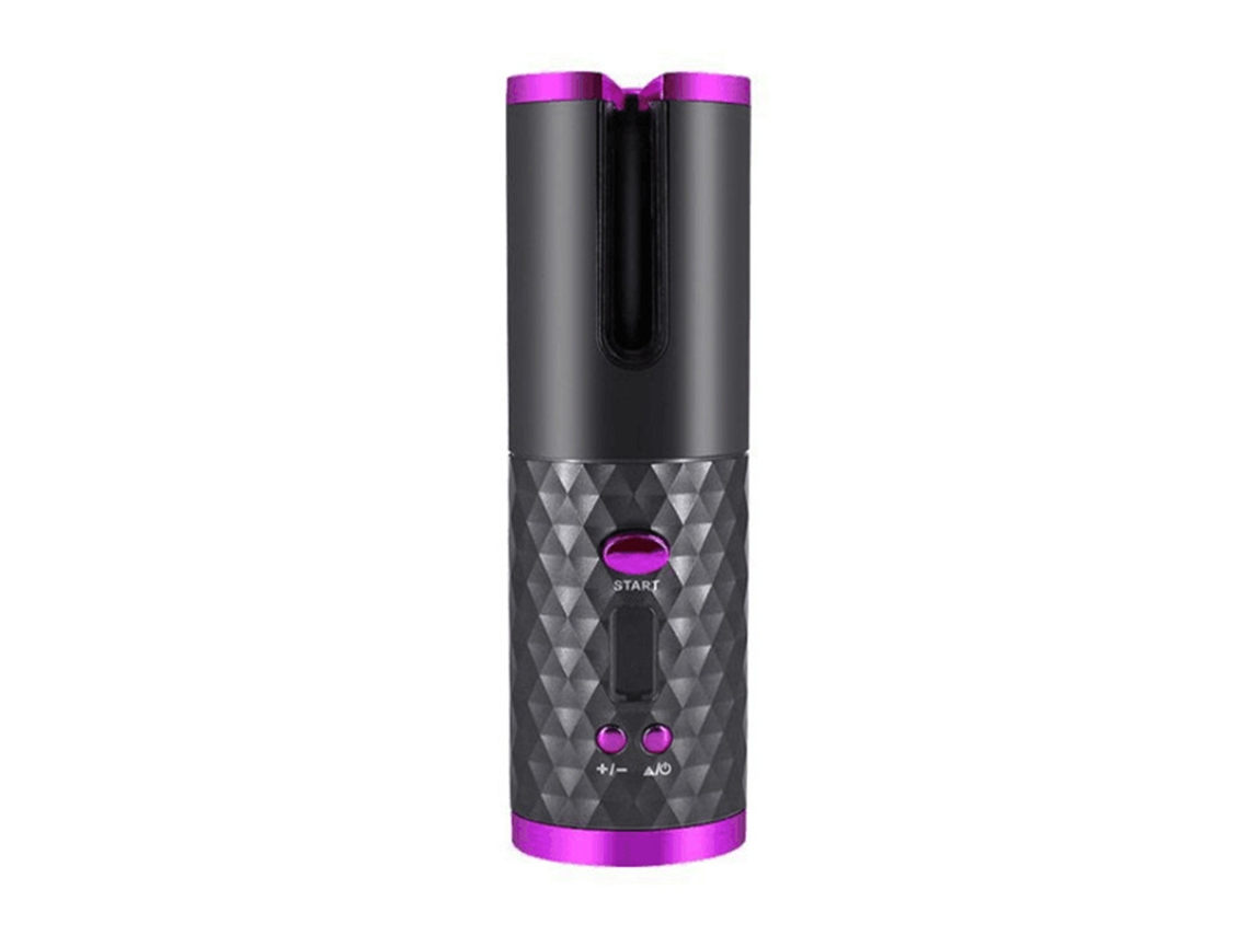 Plancha Para Rizar El Pelo Automática Recargable De Calor Rápido Portátil Giratoria Para Mujeres Niñas Negra