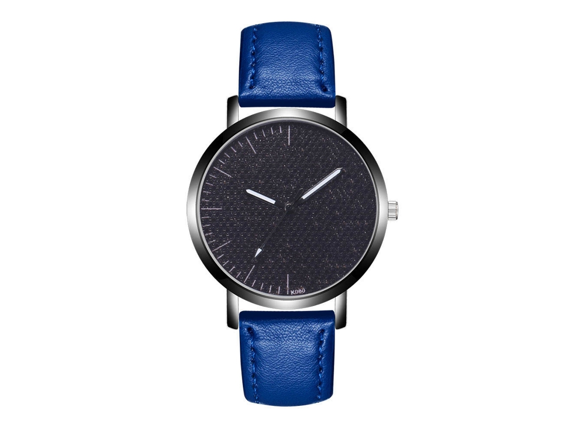 Reloj De Pulsera De Aleación Con Dial Redondo Analógico De Cuarzo Para Parejas Azul Real