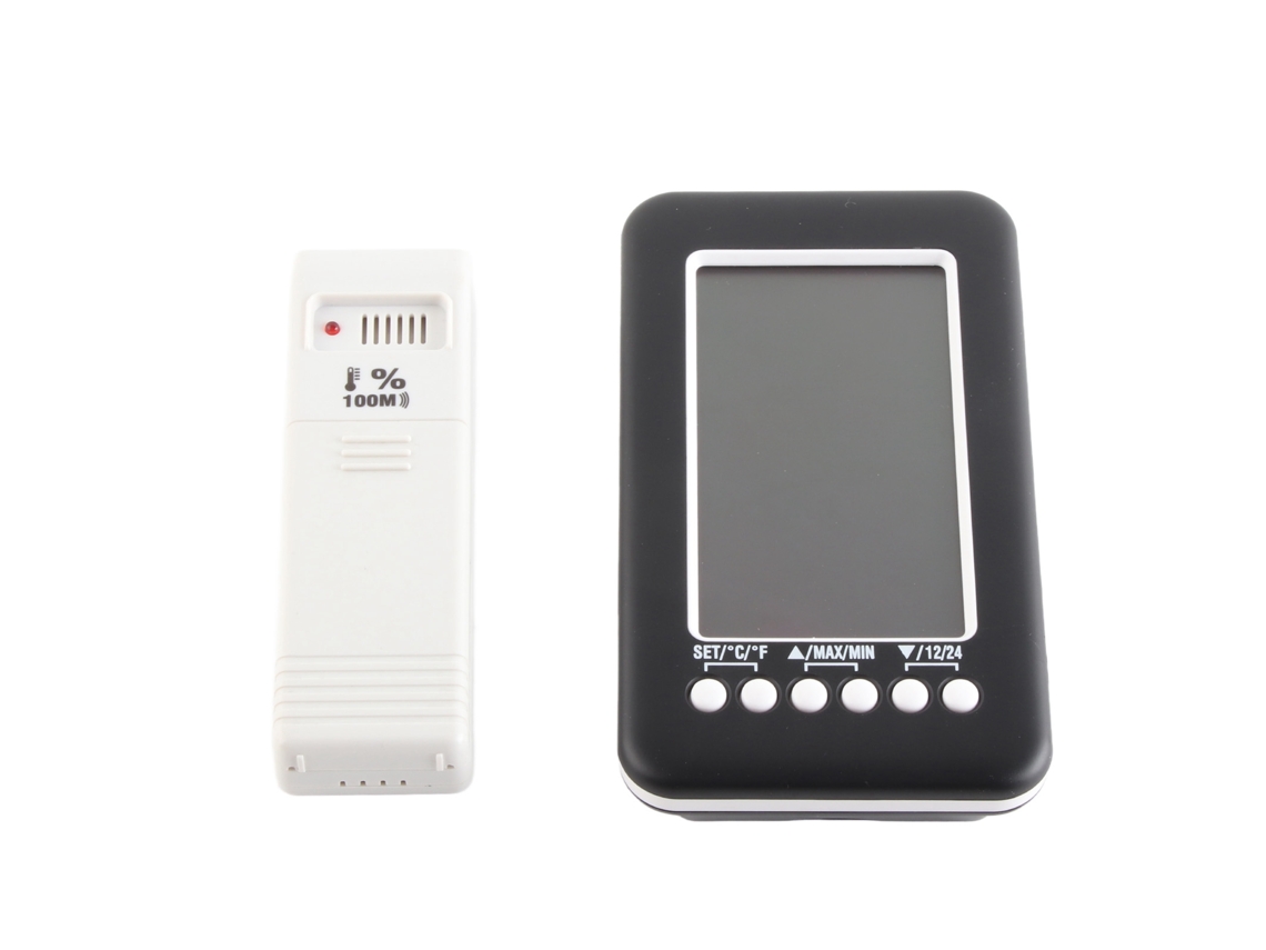 Termómetro Digital Inalámbrico Para Uso En Interiores Y Exteriores Con Función De Reloj, Medidor De Temperatura Cj3316rf