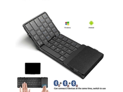 Teclado Bluetooth plegable, teclado inalámbrico triple con panel táctil, teclado recargable para iOS Everley891