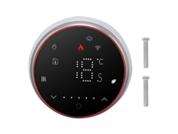Termostato Inteligente Inalámbrico Wifi Redondo Con Pantalla Led, Control Por Voz Mediante Aplicación, Ac95~240v, Negro.