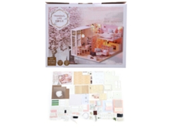 Kit de casa de muñecas en miniatura Walshlxq con luz LED, escala 1/24, articulada, para adultos y niños, regalo para armar.