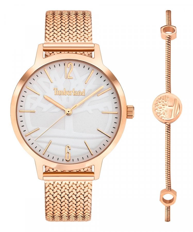 Conjunto de Reloj y Pulsera TIMBERLAND Cranmore Mujer Acero Rosado Worten.es