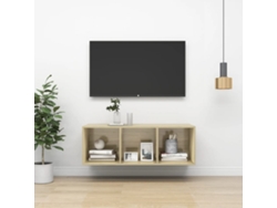 Pack de Muebles de Armario Tv 37X37X107 Cm Contrachapado Roble Sonoma