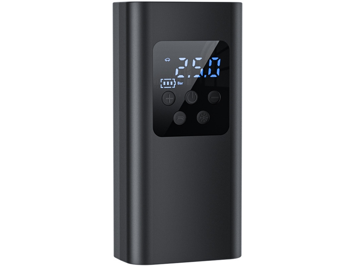 Compresor de aire portátil, 150 psi, 6000 mAh, con 4 boquillas, linterna LED, sensor de presión, para coche, moto, bicicleta, sin marca.