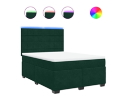 Maison Exclusive - Cama Box Spring Con Colchón Terciopelo Verde Oscuro 160x200 Cm