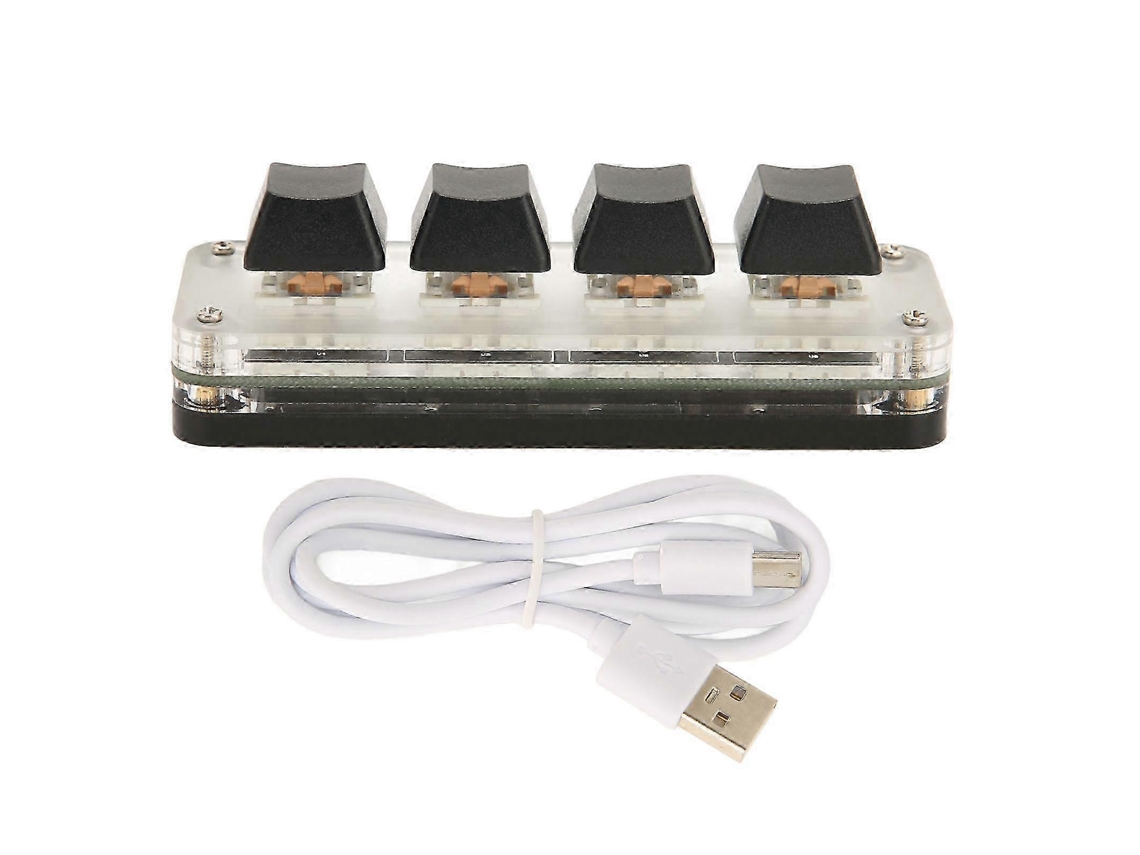 Teclado USB programable de 4 teclas, miniteclado mecánico portátil HID, teclado para juegos programable OSU RGB. Everley891