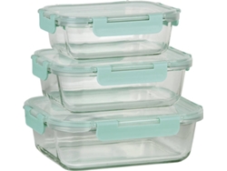 Conjunto De 3 Recipientes De Borosilicato Modelo Agatha 640 Ml -1040 Ml-1520 Ml