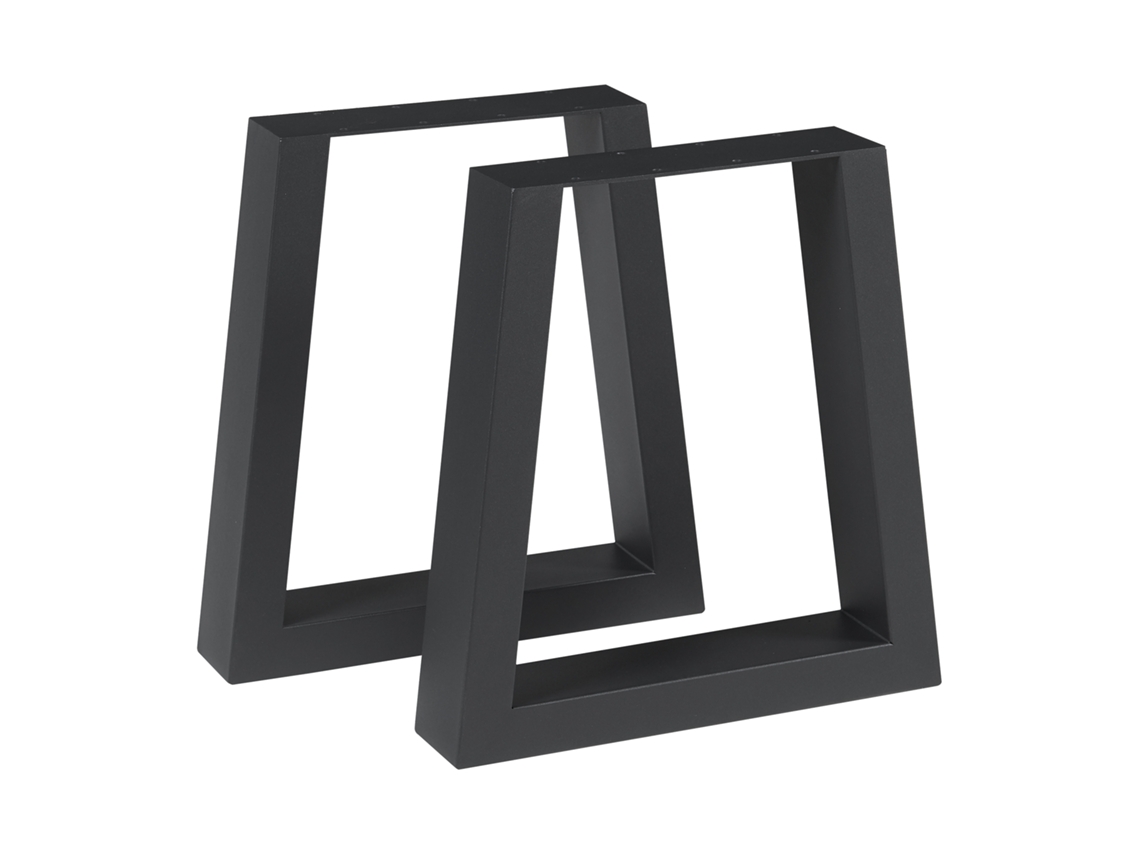 Set de 2 patas de mesa Marstal trapezoidales acero 42x40cm - Negro [EN.CASA]