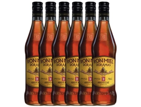 Rum AREHUCAS Arehucas Doramas Ron Miel (0.7 L - 6 unidades)