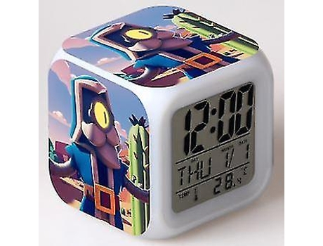Colorido reloj despertador LED de LED multifuncional - Brawl Stars
