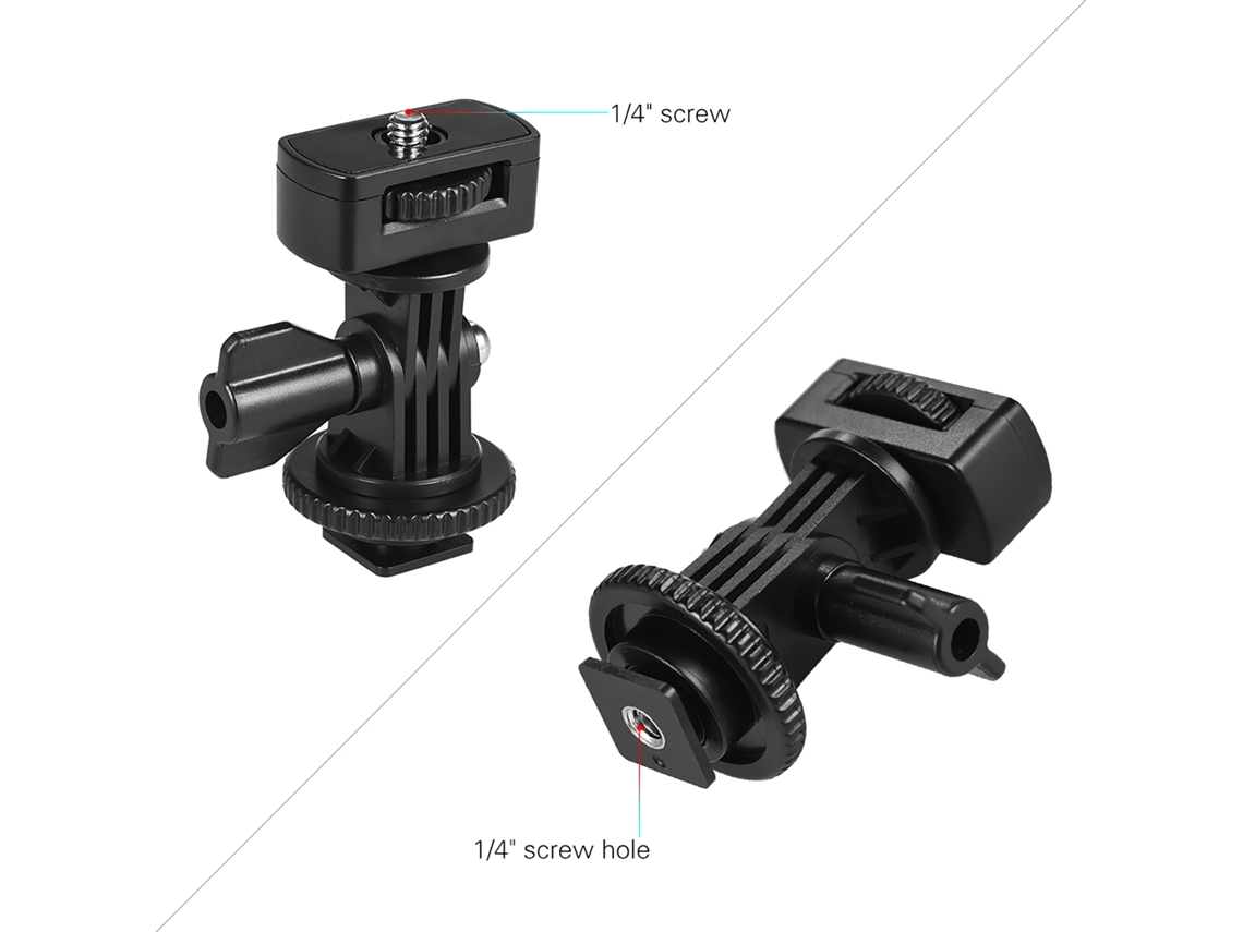 Adaptador De Zapata Fría Y Caliente Ajustable Con Base 1/4 Para Luz Led Viltrox