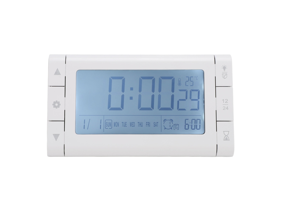 Reloj Despertador Digital Con Pantalla Grande, 3 Alarmas, Función De Repetición, Fecha, Hora, Temperatura, Funciona Con Pilas, Led Para Dormitorio/oficina