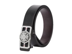 Cinturón de piel sintética para hombre Yuysan, longitud 130 cm, Wy10 - Plateado