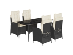 Maison Exclusive - Set De Muebles Jardín 5 Pzas Con Cojines Ratán Sintético Negro