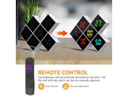 Reloj de pared digital (control remoto, alarma fuerte)