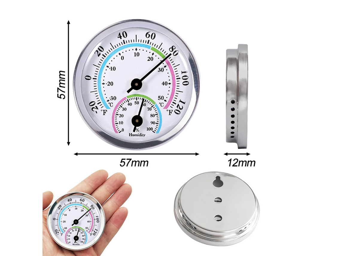 Higrómetro Portátil (sin Pilas) 2 En 1: Monitor De Temperatura Y Humedad Para Uso En Interiores, Pared, Oficina, Hogar Y Bebé.