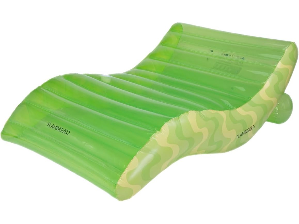 Flotador inflable para piscina de PVC con diseño de flamenco verde
