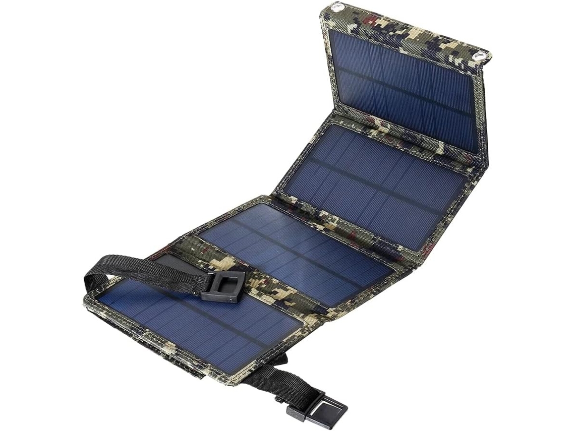 Cargador De Panel Solar Plegable Con Salida Usb Para Batería Externa Portátil De Camping A