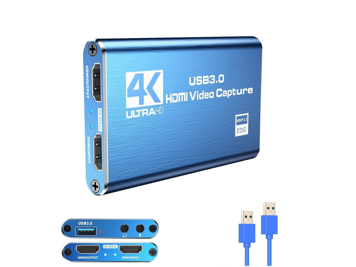Placa De Captura De Vídeo Hdmi Usb 3.0 Placa De Captura 4K Adaptador 1080P 60Fps Captura De Videogame Para Switch Ps5