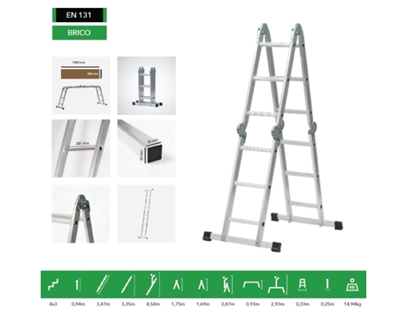 Escalera Multipropósito Con Aluminio De Plataforma 4X3