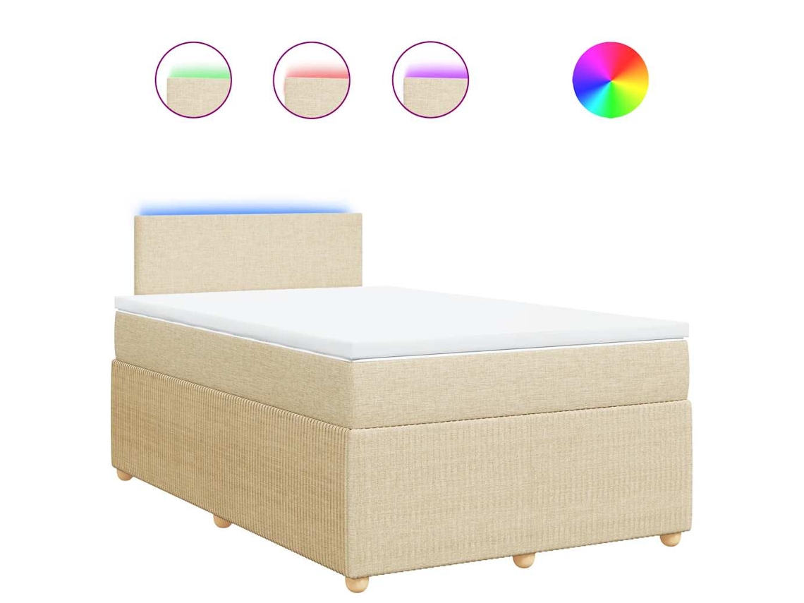 Maison Exclusive - Cama Box Spring Con Colchón Tela Color Crema 120x190 Cm
