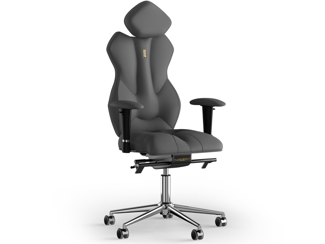 Silla de Escritorio Ergonomica KULIK Royal PU Cuero (Gris -130x50x50cm)