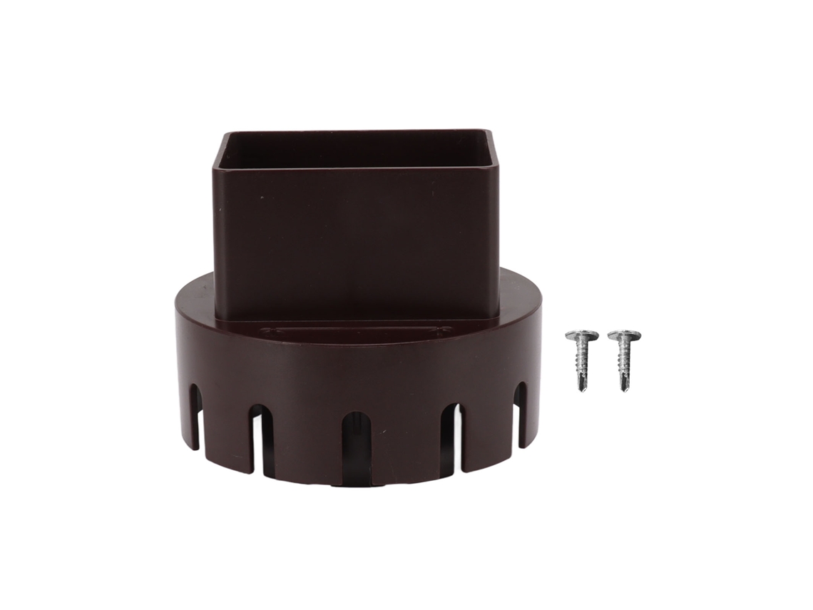 Adaptador De Bandeja Portacables De Plástico De 2x3 Pulgadas Con Conector De Drenaje Y Tornillos, Marrón S