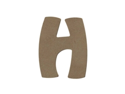 Letra H mayúscula de madera MDF para decoración - 8 cm