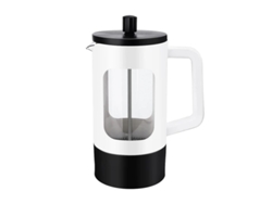 Cafetera de filtro de émbolo de vidrio (blanca y negra - 350 ml) Spqment