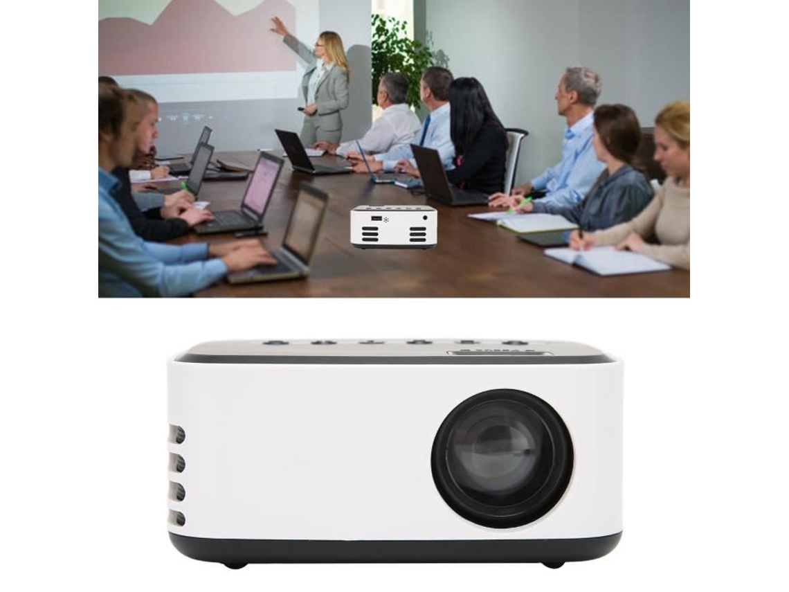 Proyector Pequeño Mini Proyector 1080P Full HD con Cable Led Proyector de Bolsillo con Sonido Proyector de Vídeo Enchufe de la UE HURRISE