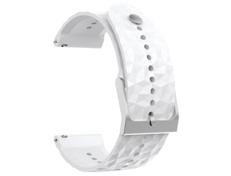 Correa de Silicona patrón de rombos 24mm para Suunto 9/9 Baro - blanco