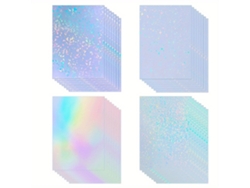 20 Pegatinas Holográficas De Vinilo Transparente Laminado En Frío, Autoadhesivas, De Varios Estilos, Para Papelería, No Imprimibles.