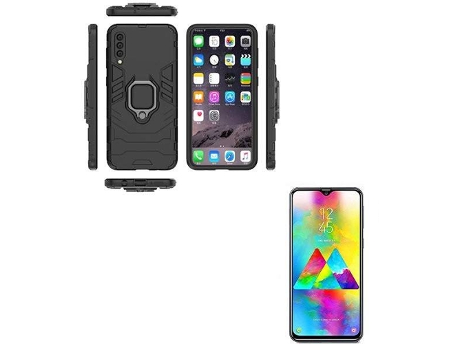 Kit Carcasa y Soporte Samsung Galaxy A50s Military Defender Negro