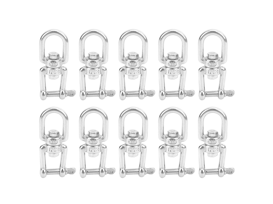 10 Ganchos Giratorios De Doble Extremo De Acero Inoxidable Para Accesorios De Cajas M5
