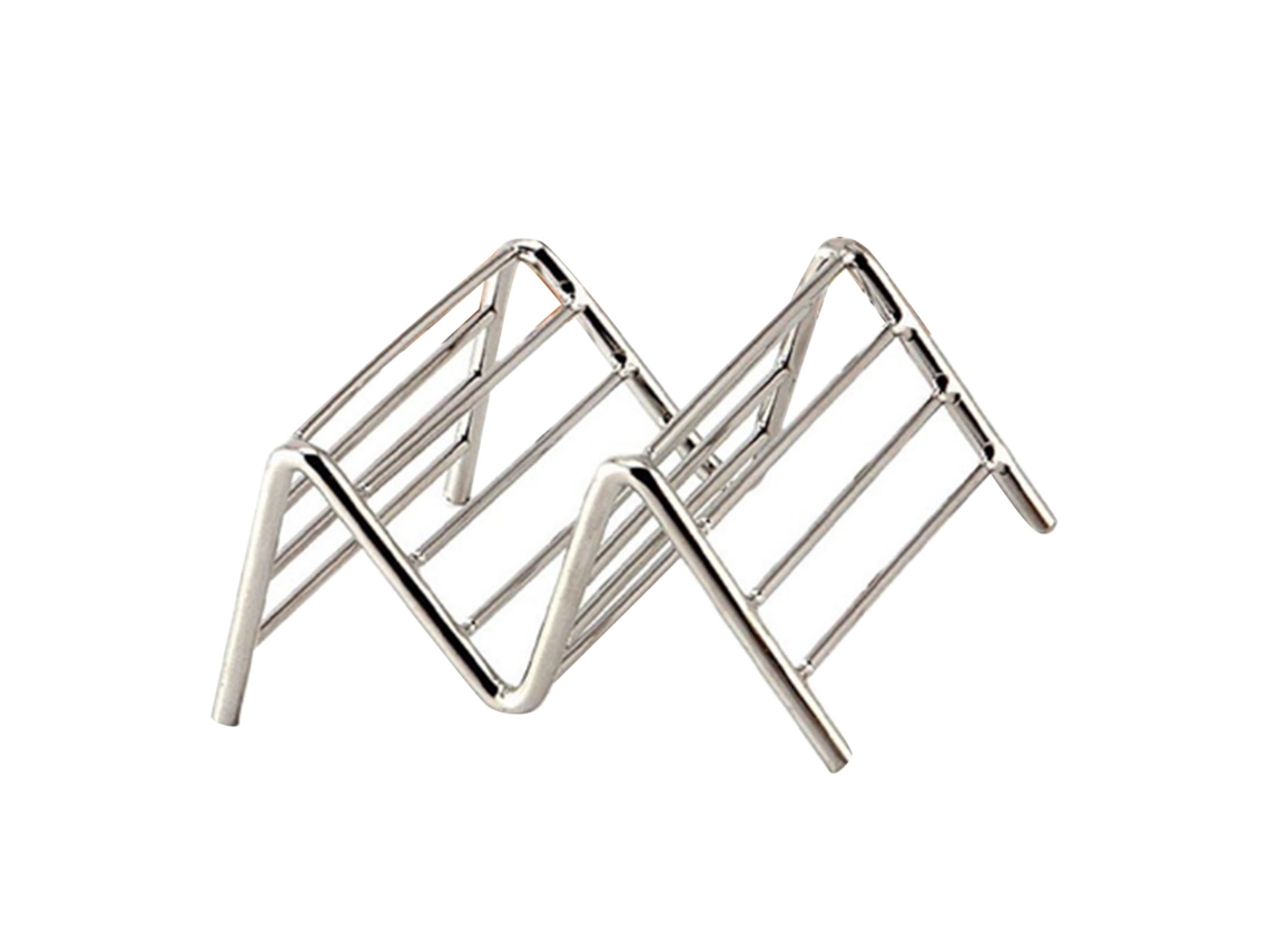 Rejilla Para Tacos, Panqueques Y Rollos En Forma De V De Acero Inoxidable, 1-2 Rejillas, 6,3 X 9,5 X 4,5 Cm