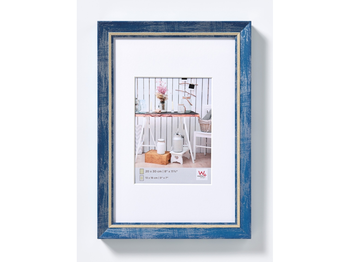 Marco de fotos Chalet Marco de poliestireno Tamaño 30X40 Cm Azul MY PERFECT DESIGN