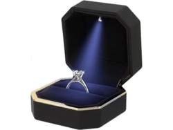 Caja Para Anillos Con Luz Led Para Compromiso, Regalo De Joyería, Organizador Elegante
