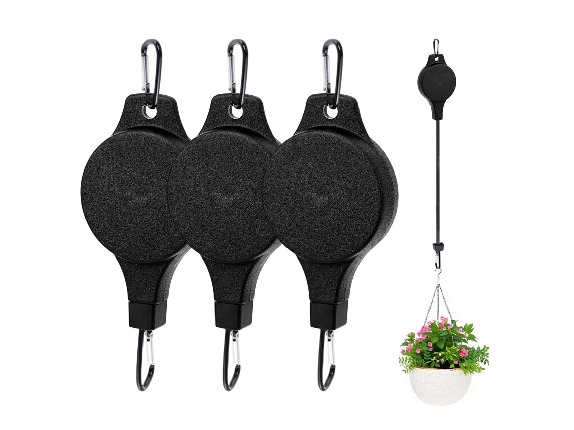 Gancho Planta Extensible Con Mosquetón, Polea Elevadora, 3 Unidades