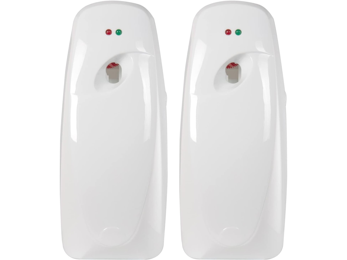 Dispensador Automático De Ambientador En Aerosol (paquete De 2) Para Montaje En Pared O De Pie, Para Uso Comercial Y Doméstico (blanco)