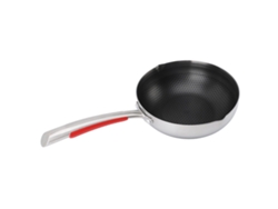 Sartén Antiadherente De Acero Inoxidable 316 De 28 Cm Con Mango Largo, Apta Para Cocinas De Inducción Y Gas.
