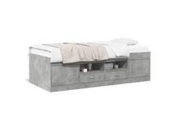 Maison Exclusive - Sofá Cama Con Cajones Sin Colchón Gris Hormigón 90x200 Cm