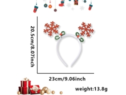 Diadema navideña con cuernos, accesorio navideño brillante, ideal para fiestas, cosplay y uso diario Aeuzwr (Estilo 24)