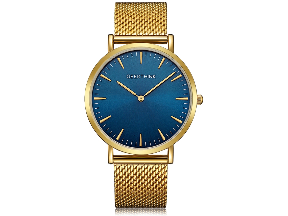 Reloj De Cuarzo Para Hombre Con Lujosa Correa De Malla De Acero, Resistente Al Agua Hasta 3 Atm.