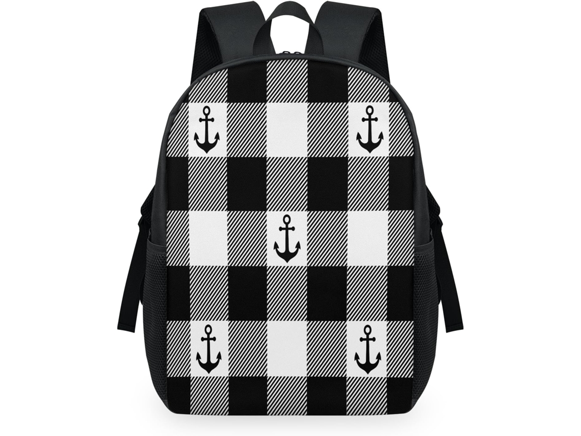 Mochila Tropicallife Estampado Anclas A Cuadros Para Niños Niñas Hombres Mujeres Mochila Escolar Informal P