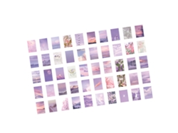50 pegatinas estéticas para scrapbooking - Paisajes naturales para agenda diaria - Decoración morada