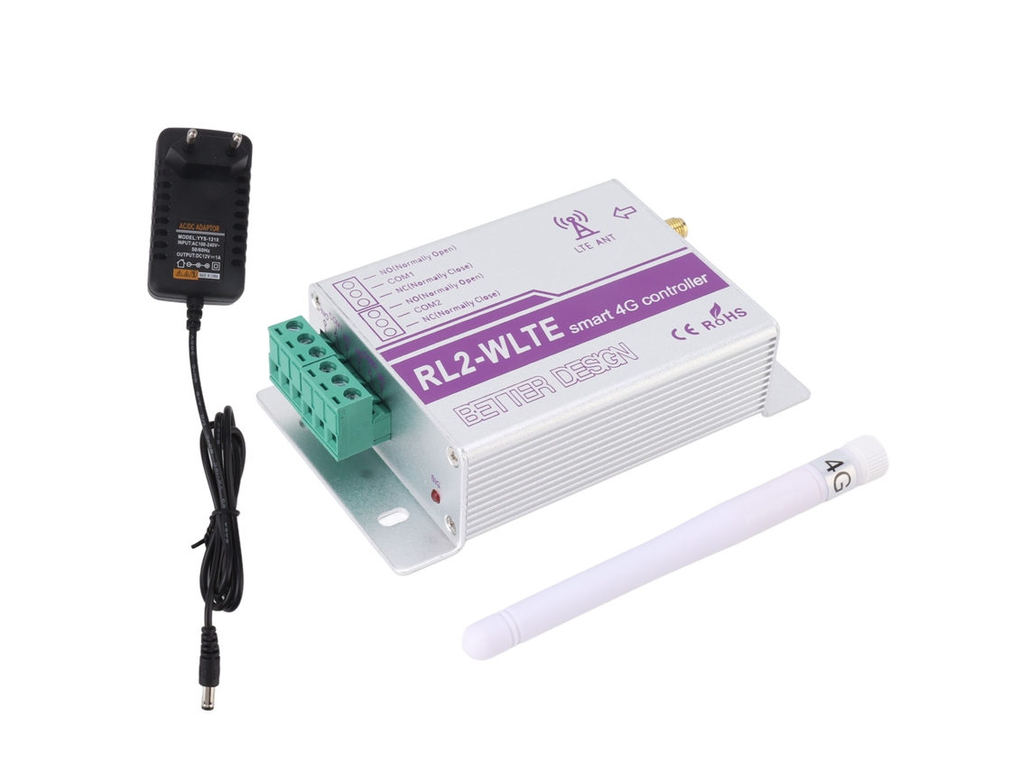 Abridor De Puertas Gsm De 2 Canales Con Control Remoto 4g E Interruptor De Relé Mediante Aplicación Para Puertas De Garaje Y Automatización Industrial.