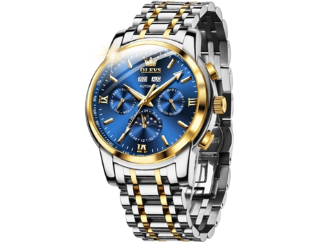 VEANXIN Reloj mecánico hueco impermeable luminoso automático para hombre(azul)