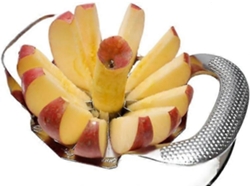 Cortador y rebanador de frutas multifuncional en acero inoxidable 304 para pelar manzanas.