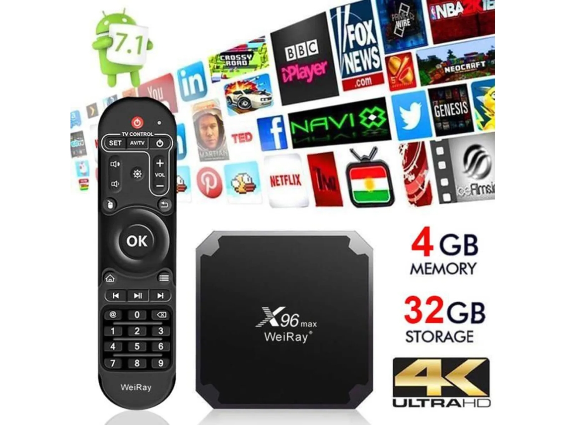 Box Smart TV LAMZIEN X96 Max (Android - 4K Ultra HD - 4 GB Ram - Wi-Fi)